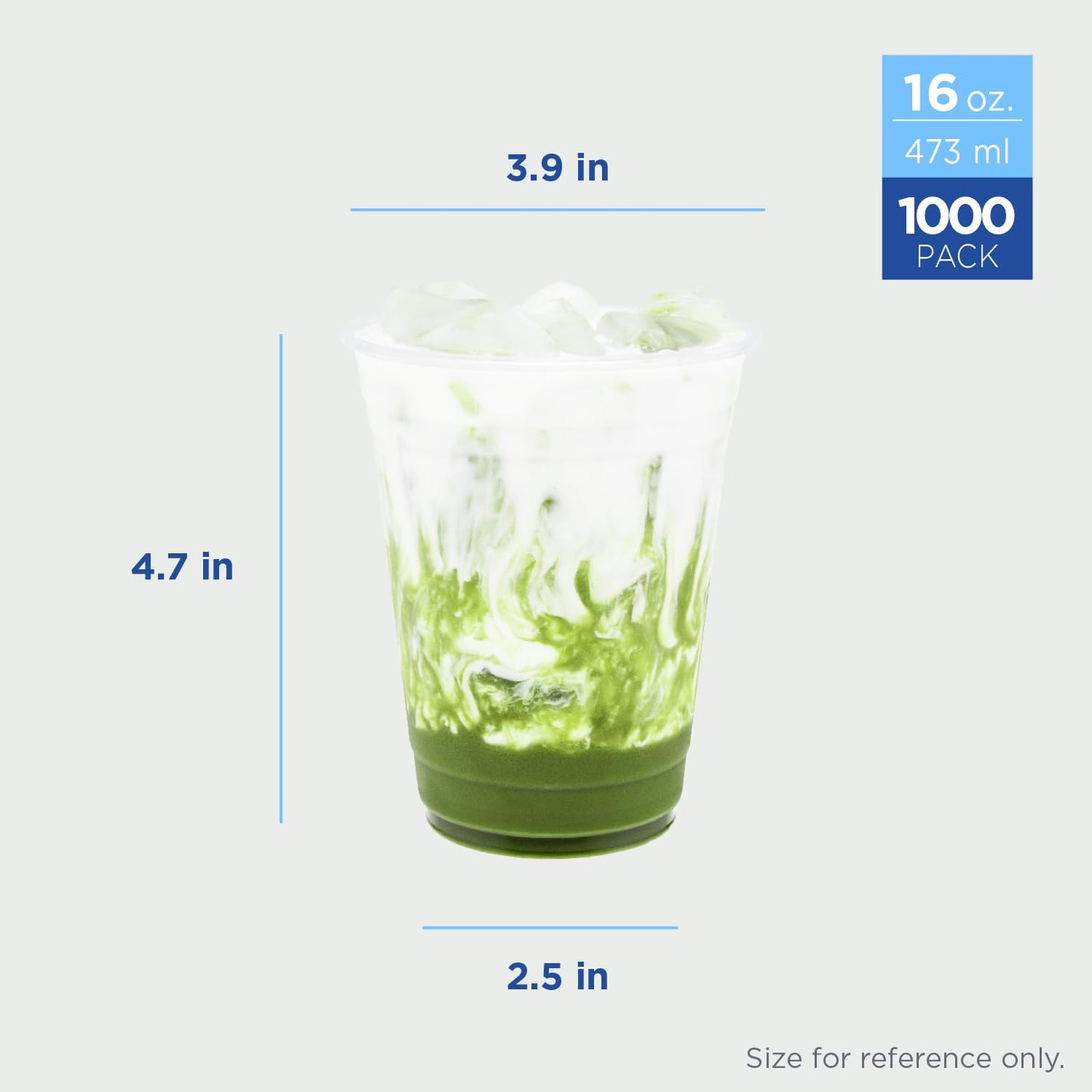 Karat [1,000 ct] 16oz Plastic Cups, Clear Disposable Cold Cup For Iced Coffee, Smoothies, and More, 98mm (C-KC16)