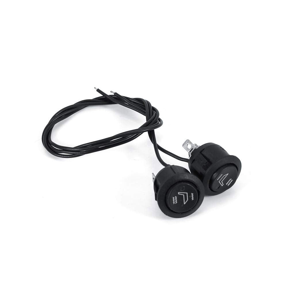 Universal 3 Pin Car Seat Heater Switch, 2X Round Heated Hi Low Off Control 12V 20A