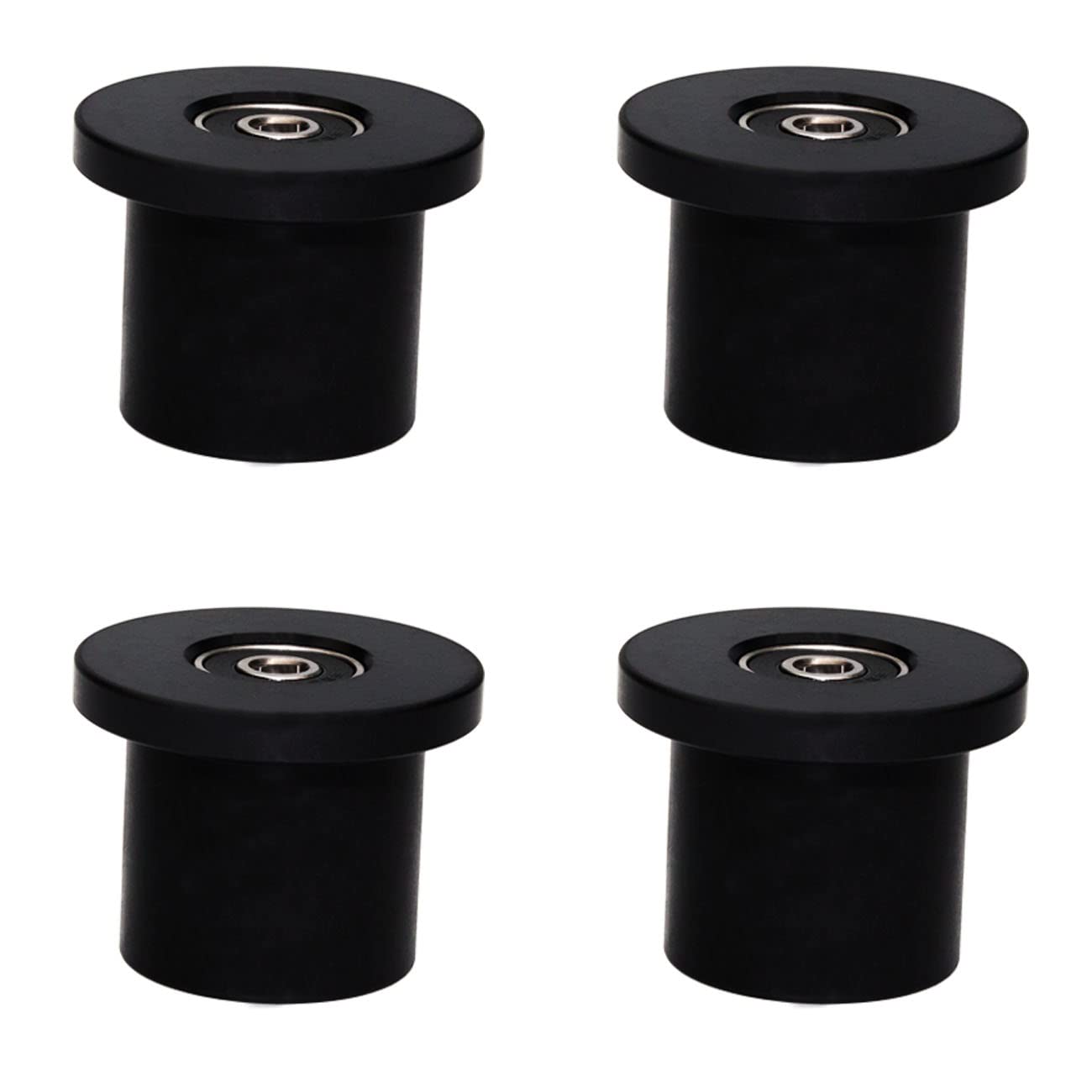 Total Gym Replacement Set Wheels/Rollers for Models XL, XLS and Some 3000 XL, All FIT, and Fit with Bearings Thru Hole of 1/4" in Diameter - 4 Pack (Black)"