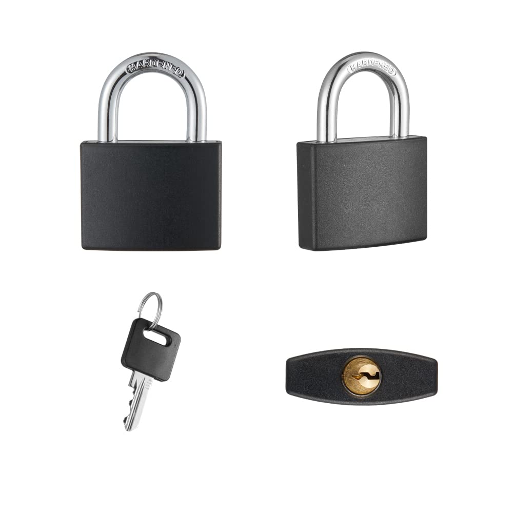 CINCINNO Covered Aluminum Padlock with Key, 8 Pack 1-9/16" Padlocks with Same Key，Key Lock for Outdoors"