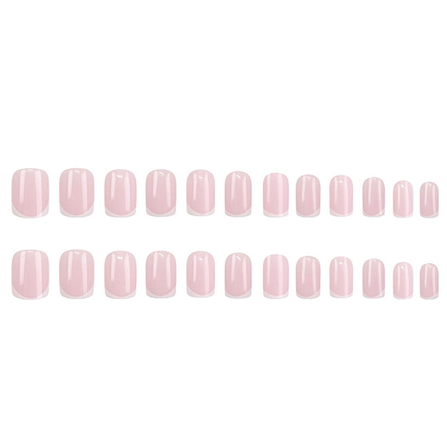 White French Press on Nails Short Squares Fake Nails Nude Designs False Nails French Full Cover Glossy Repeatable Acrylic Stick on Nails for Women and Girls Daily Simple Manicure Decoration 24Pcs