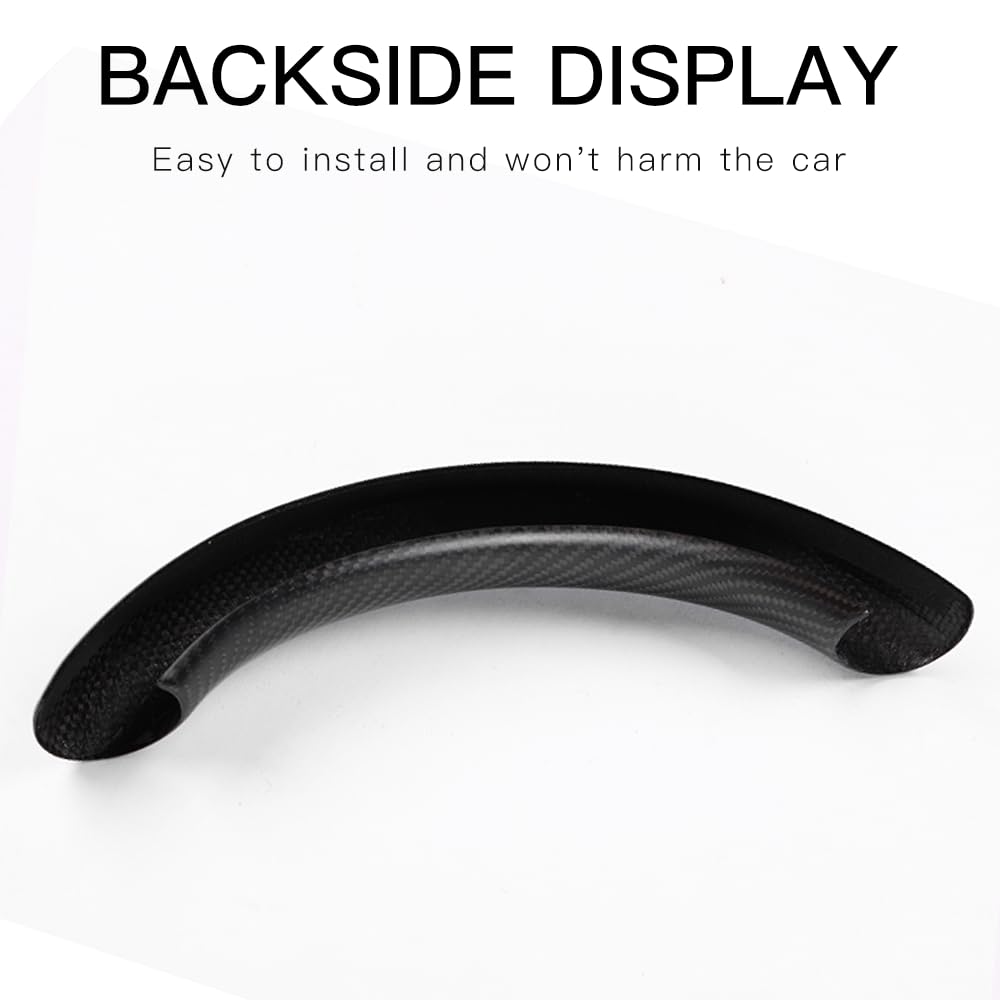 JSWAN Real Carbon Fiber Steering Wheel Cover for Tesla Model 3 2017 to 2023 Model Y 2020 to 2024 Steering Wheel Cover Steering Wheel Wrap Protector Interior Accessories (Matte Black 2Pcs)