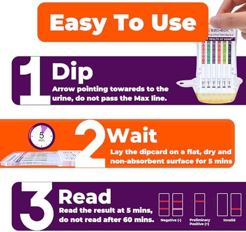 [25 Pack] EZCHECK® 6-Panel Drug Test - at-Home Rapid Urine Screening Kit for 6 Most Used Drugs: (THC-Marijuana, BZO-Benzos, MET-Meth, OPI/MOP-Opiates, AMP-Amphetamine, COC) - FSA/HSA Eligible