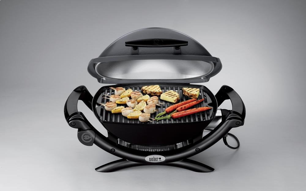 Weber Q1400 Electric Grill, Gray – Portable 1560‑Watt Outdoor Electric BBQ with Porcelain‑Enameled Cast‑Iron Grates – Compact Balcony & Patio Grill with Infinite Control Settings