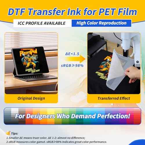 No Sediment DTF White Ink, 500ML White DTF Transfer Ink for PET Film, with Bottle Opener, Anti Clogging Heat Transfer Ink for Epson ET-8550, L1800, L800, R2400, P400, P800, XP15000 (500ml)
