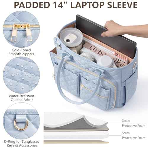 Large Bible Bag with Bible Cover Case for Women, Quilted Church Tote Bag Bible Carrying Case w/Shoulder Strap, Bible Study Supplies Journaling Kit Bible Accessories Christmas Christian Gifts for Women