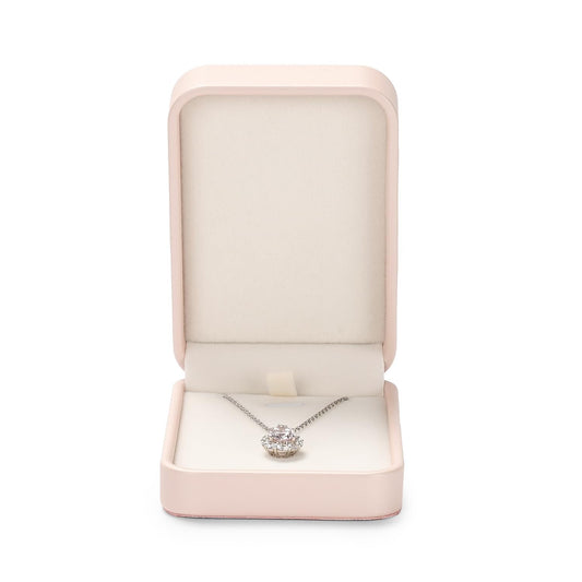 Papten PU Leather Necklace Gift Box Velvet Interior Jewelry Gift Box Necklace Bracelet Chain Case for Wedding Birthday Mother's Day,Valentine's Day (Pink)