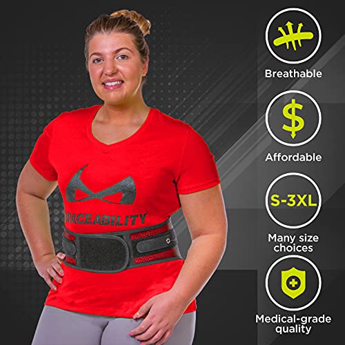 BraceAbility Spine Sport Back Brace - Athletic Men's and Women's Workout Lumbar Corset for Exercising, Running, Golfing, Driving, Fishing, Active Nurses and Police Work (Small)