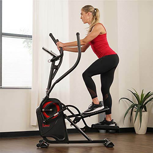Sunny Health & Fitness Premium Cardio Climber Stepping Elliptical Machine - SF-E3919, Black