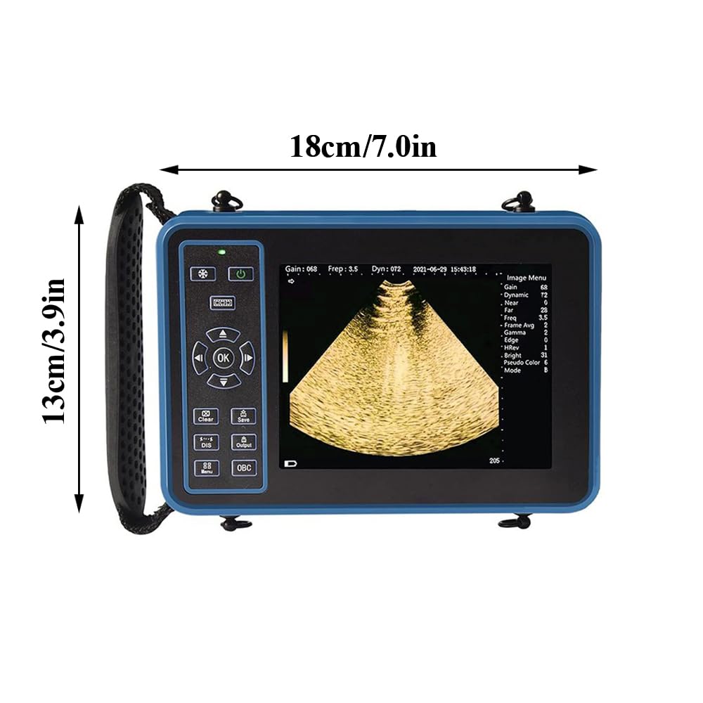 DAWEI Veterinary Ultrasound Machine for Pregnancy Portable Scanner with 3.5Mhz Convex Probe Waterproof Probe for Pig,Sheep,Dog,Cat,Livestock,Pet use