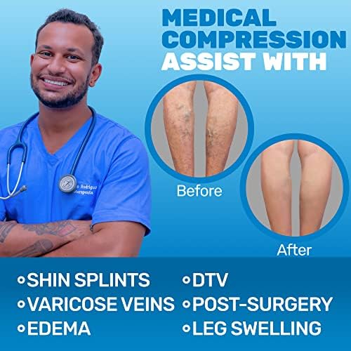 ABSOLUTE SUPPORT Wide Calf Unisex Compression Stockings 20-30mmHg, Plus Size Opaque Compression Socks for Women & Men Circulation, Varicose Veins, Swelling, Lymphedema, Knee Surgery, Black, 2X-Large