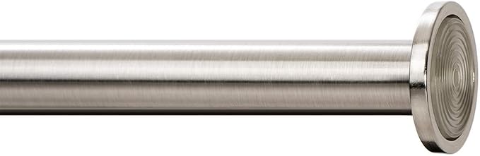 Ivilon Tension Curtain Rod - Spring Tension Rod for Windows or Shower, 36 to 54 Inch. Brushed Nickel