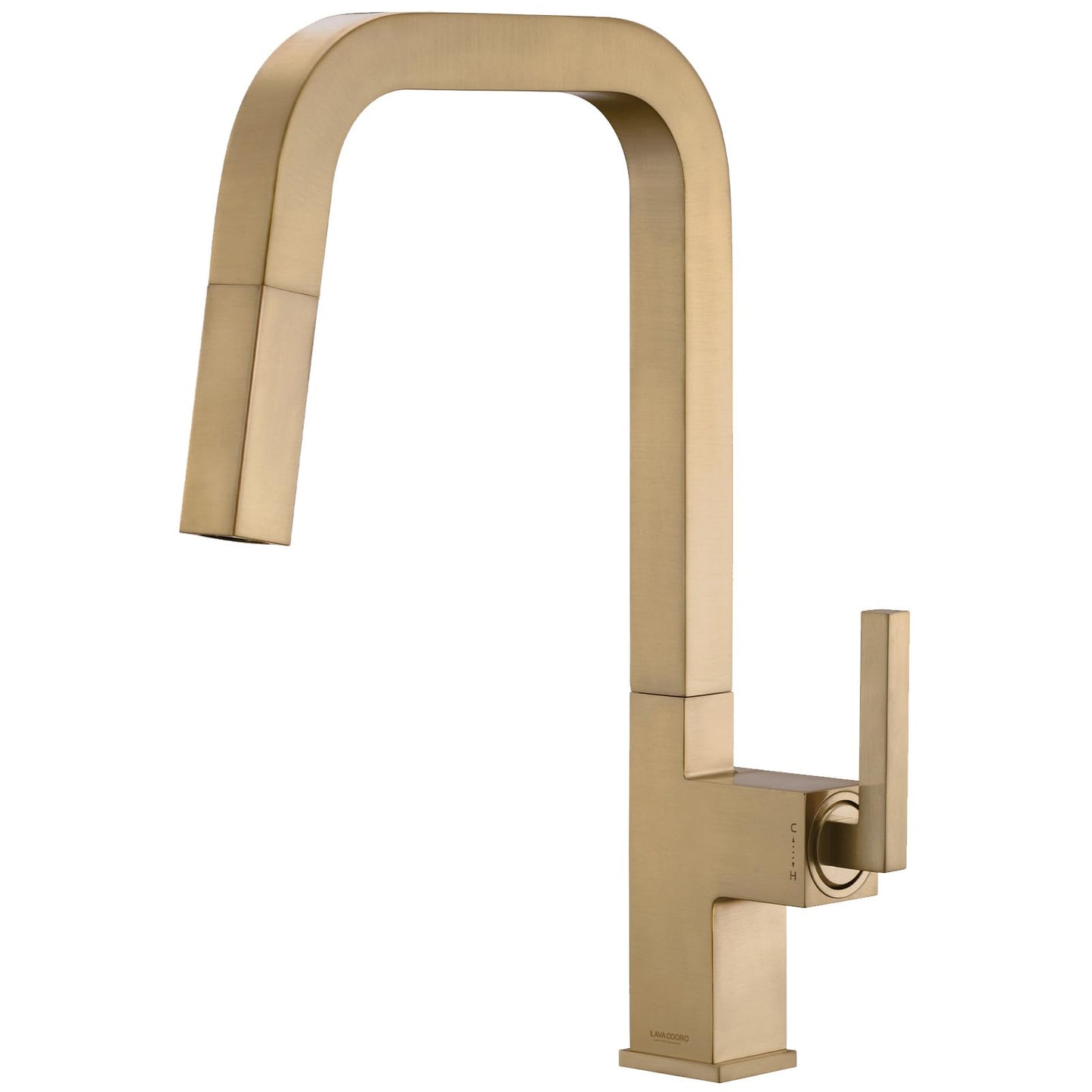 Lava Odoro Champagne Gold Kitchen Faucet with Pull Down Sprayer, Bronze Gold Single Handle Kitchen Sink Faucet, 1 Hole Faucet for Kitchen Sink with Magnetic Docking Spray Head and Deck Plate KF182-CB
