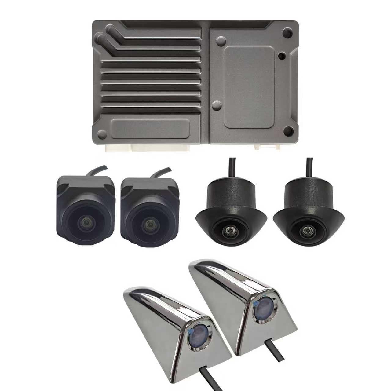 BY-J 360 Degree Bird View Surround System, 1080P Car DVR Recording Panoramic View, 6CH All Round Rear View Camera with AI Intelligence, for Car, SUV, Van Vehicles
