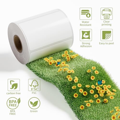 MarkDomain Replace for Brother DK-1241 (4" x 6") Die-Cut Shipping Labels Use with Brother QL-1100NWB QL-1100 Label Printer, (102mm x 152mm) 200 per roll, 10 Rolls (2000 Labels) + 1 Frame