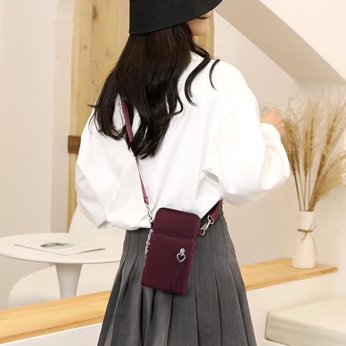 JANKS Small Crossbody Bag for Women - Mini Phone Purses with Crossbody Strap and Wallet - Nylon Arm Bag