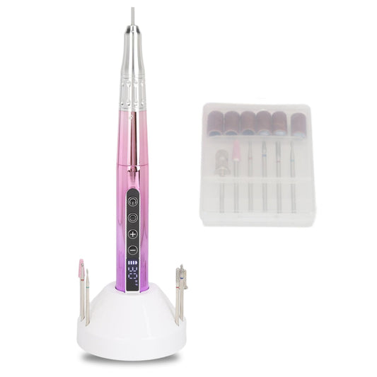 35000RPM Cordless Electric Nail Drill Pen, Professional Rechargeable Nail Drill Machine with Adjustable Speed, Portable Nail File Kit for Acrylic Gel Nails, Salon & Home Use