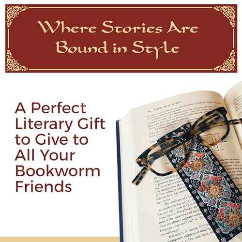 Oriental Carpet Woven Fabric Bookmark - 12 Bookmark Design Collection - Beautiful, Elegant, Cloth Bookmarks! & Stocking Stuffers for Men, Women, Teachers & Librarians!