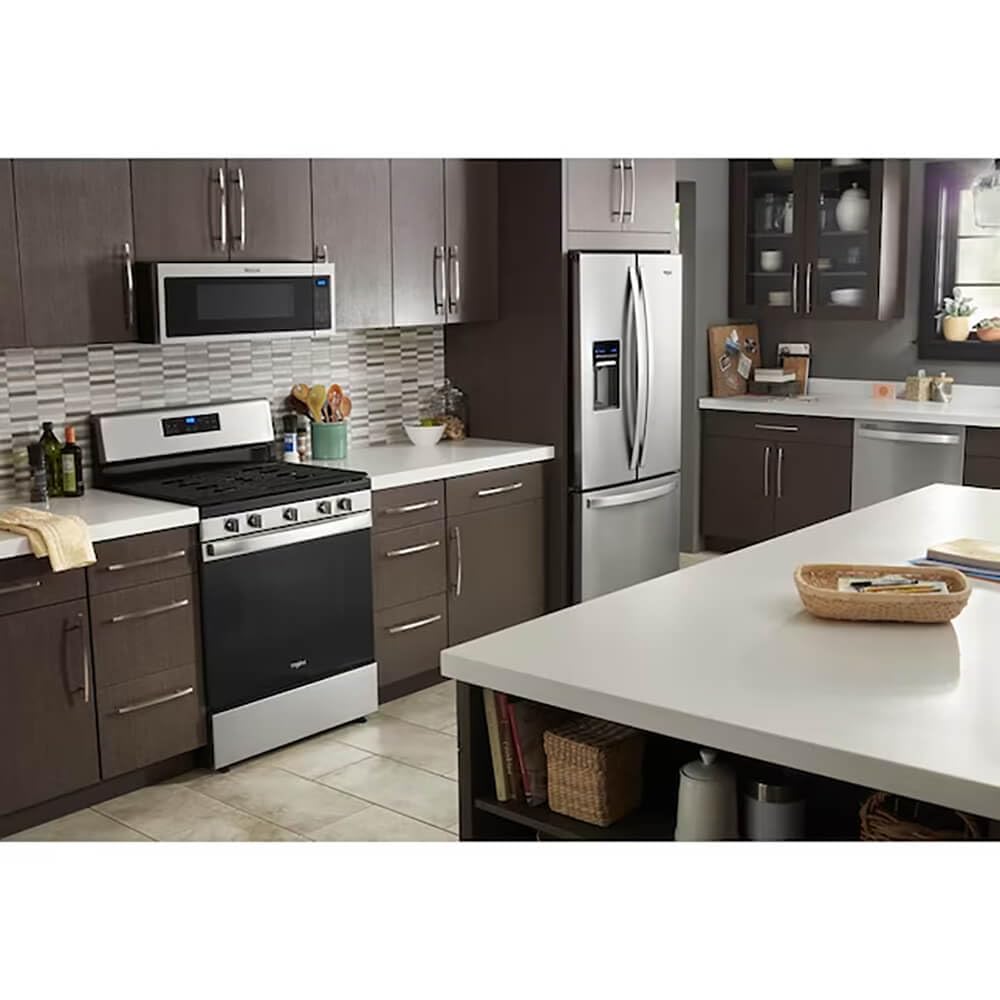 Whirlpool 30 Inch French Door Refrigerator with 19.7 Cu. Ft. Capacity, Internal Ice Maker, Water Dispenser, Spill-Proof Glass Shelves, EveryDrop® Filtration and Fast Cool: Stainless Steel