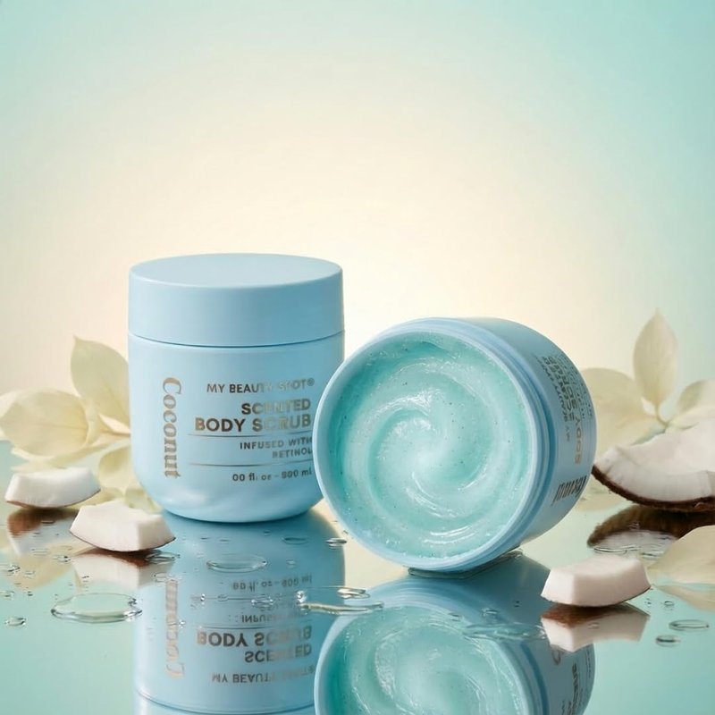 My Beauty Spot Scented Body Scrub for Women - Coconut Scented Body Scrub, Natural Exfoliating Body Scrub, Skin Exfoliator Infused with Retinol, Romoves Dead Skin From Body - Large 500 ml.