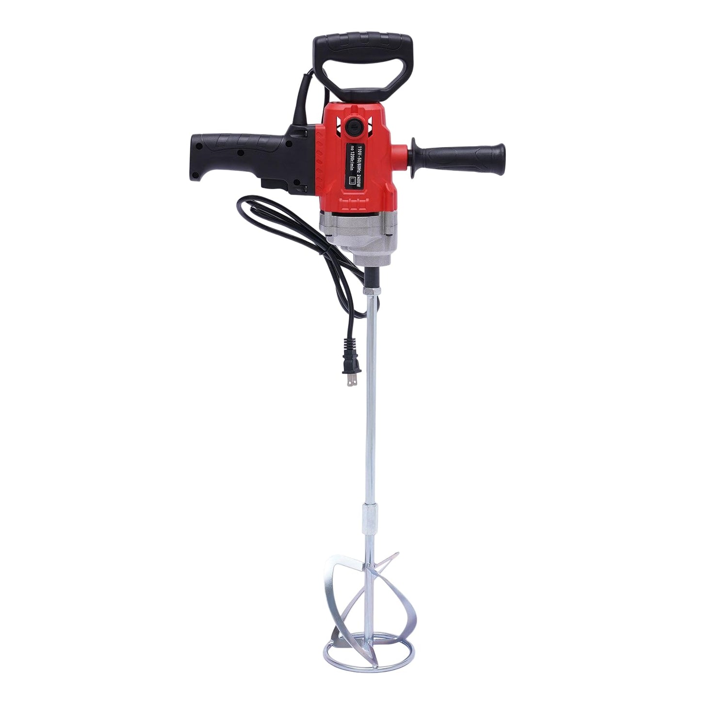 Mud Mixer Set with 2 Mixing Paddles 2400W, 1200RPM Mortar Mixer, Corded Electric Drill Mixer, Cement Mixer Tool Machine for Paint, Mud, Plaster, Concrete