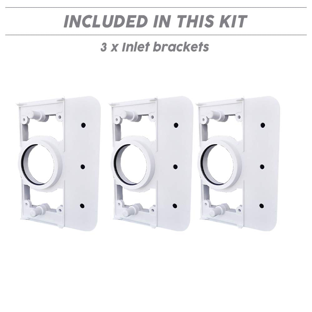OVO Complet Central Vacuum 3 inlets Installation kit with 48 ft PVC Pipe and Fittings Included, White (INST-3P-WH-NAD)