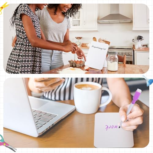 48 Sets Small Whiteboard Dry Erase Boards 5" x7'' Mini Double Sided Dry Erase Lap Boards with Markers Erasers Pen Holders Personal Whiteboards for Students Classroom Teacher