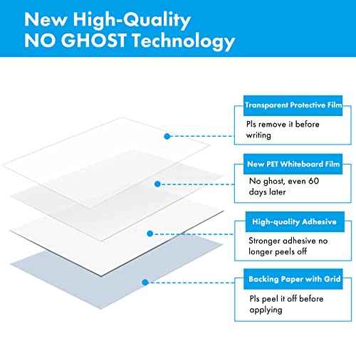 HAMIGAR Whiteboard Sticker for Wall 36" x 79" Dry Erase Board Large Wallpaper Peel and Stick, White Board Stick on Wall, Contact Paper Adhesive Poster Board Whiteboard with 1 Marker