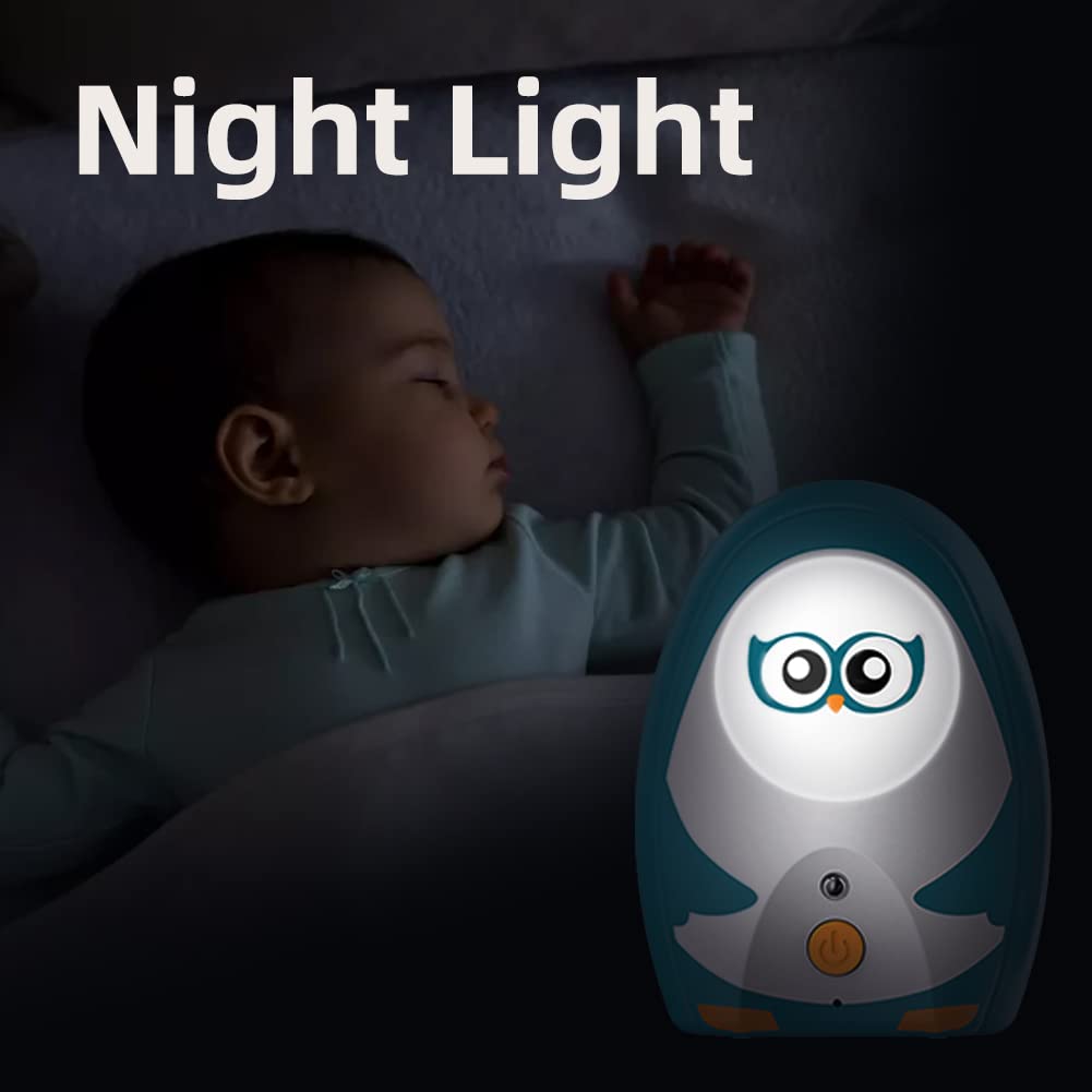 TIMEFLYS Audio Baby Monitor OL Portable, Talk Back Intercom, Long Range up to 1000 ft, Temperature Monitoring and Warning, Lullabies, Vibration, LCD Display, 2 Cables 2 Sets of Rechargeable Battery