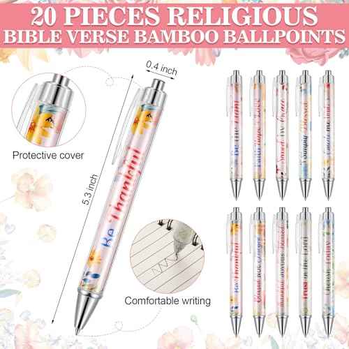 80 Pcs Christian Gifts for Women Bulk Scripture Pens Bible Verse Notebooks Religious Christian Keychains Organza Bags Religious Inspirational Gifts for Women School Office Church Supplies