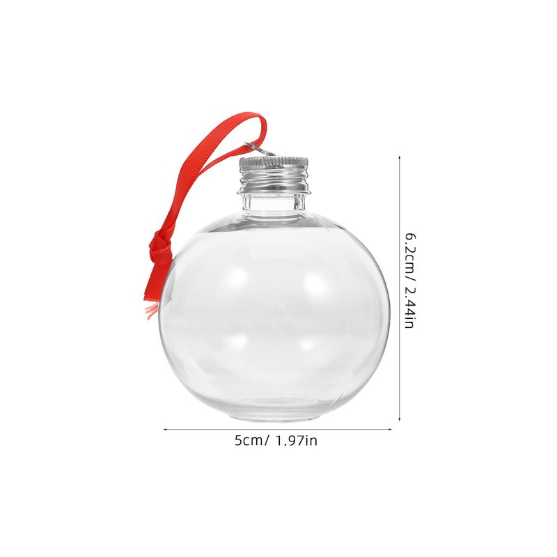 TOVINANNA 10pcs Round Plastic Bottle Shaped Christmas Ornaments Fillable Candy Tree Decorations