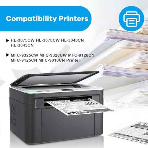TN210 TN-210 Toner Cartridge Compatible with Brother HL-3040CN HL-3045CN HL-3070CW HL-3075CW MFC-9010CN MFC-9120CN MFC-9125CN MFC-9320CW MFC-9325CW Printer (4-Pack, TN210BK TN210C TN210M TN210Y)