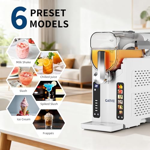 Slushie Machine for Home, 88 oz Ice-Free Frozen Drink Machine with 6 Preset Programs, Margarita Machine with Self-Cleaning Function, Slushy Maker for Frozen Margaritas, Cocktails, Frappés