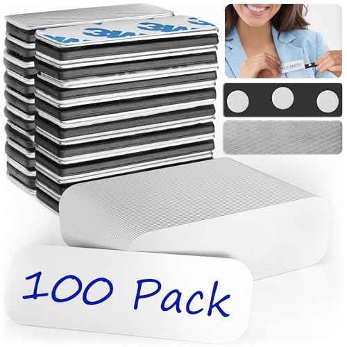 EcoEarth - Blank Name Tags with Strong Magnetic Backing - 1x3in, 100 PK - ID Badge Holders with Premium Neodymium Magnets - Customizable & Reusable Badges with Round Corners