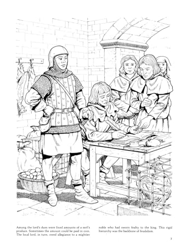 Life in a Medieval Castle and Village Coloring Book (Dover World History Coloring Books)