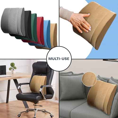Bucket Seat Thick Foam Lumbar Support Cushion: Orthopedic Relief for Car Seats & Chairs-Beige