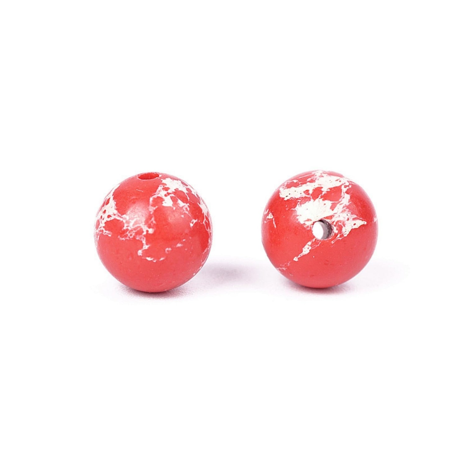 100Pcs Natural Stone 8mm Red Imperial Jasper Round Loose Gemstone Energy Healing Beads Hole Size 1mm DIY Smooth Beads for Bracelet Necklace Earrings Jewelry Making