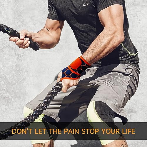 Sport Slim Wrist Wrap - Wrist Brace for Carpal Tunnel Relief, Neoprene-Free Compression Wrist Support for Workout, Adjustable Wrist Guards Fit Right Left Hand (Cobalt Bule, Pack of 1)