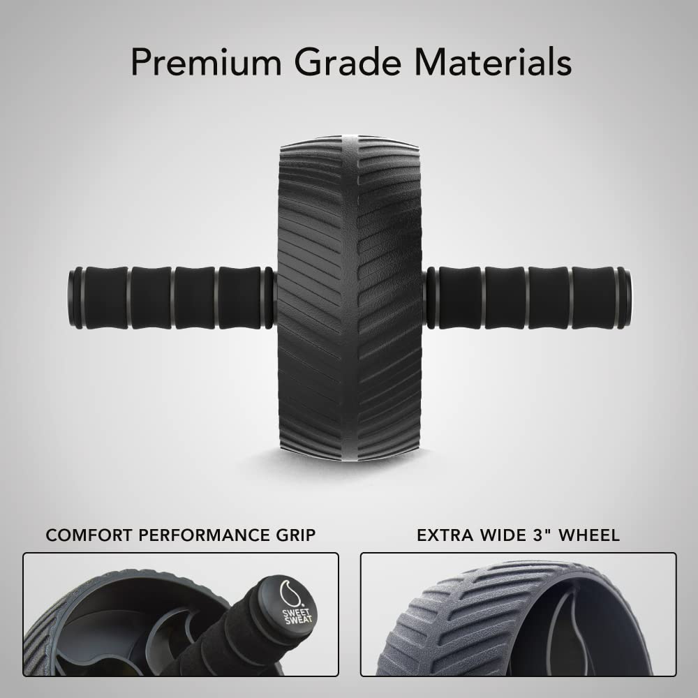 Sports Research Ab Wheel Roller with Knee Pad | Sturdy 3" Wheel for Core Workouts in The Gym or at Home"