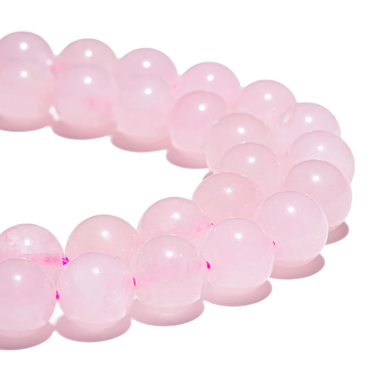 10mm Natural Rose Quartz Gemstone Beads Polished Round Smooth Stone Beads for Bracelets Jewelry Making 15inch Loose Beads