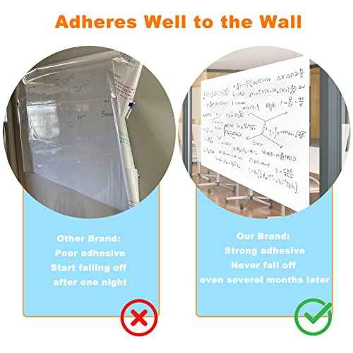 Nortix White Board Wallpaper, Whiteboard Contact Paper, 3 ft x 4 ft Super Sticky Whiteboard Sticker Wall Decal on Wall, Table, Doors, No Ghosting, 1 Piece (3x4ft)