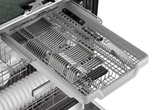 Sharp SDW6506JS 24-inch Stainless Steel Dishwasher, 49 dB, Third Rack, 12 Place Settings, Front Touch Controls
