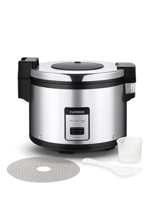 CUCKOO Commercial Rice Cooker & Warmer, Extra Large Rice Cooker 30-Cup Uncooked / 60-Cup Cooked, Professional Industrial Grain Cooker with Large Capacity, Easy One-Touch Operation, Silver (CR-3055)