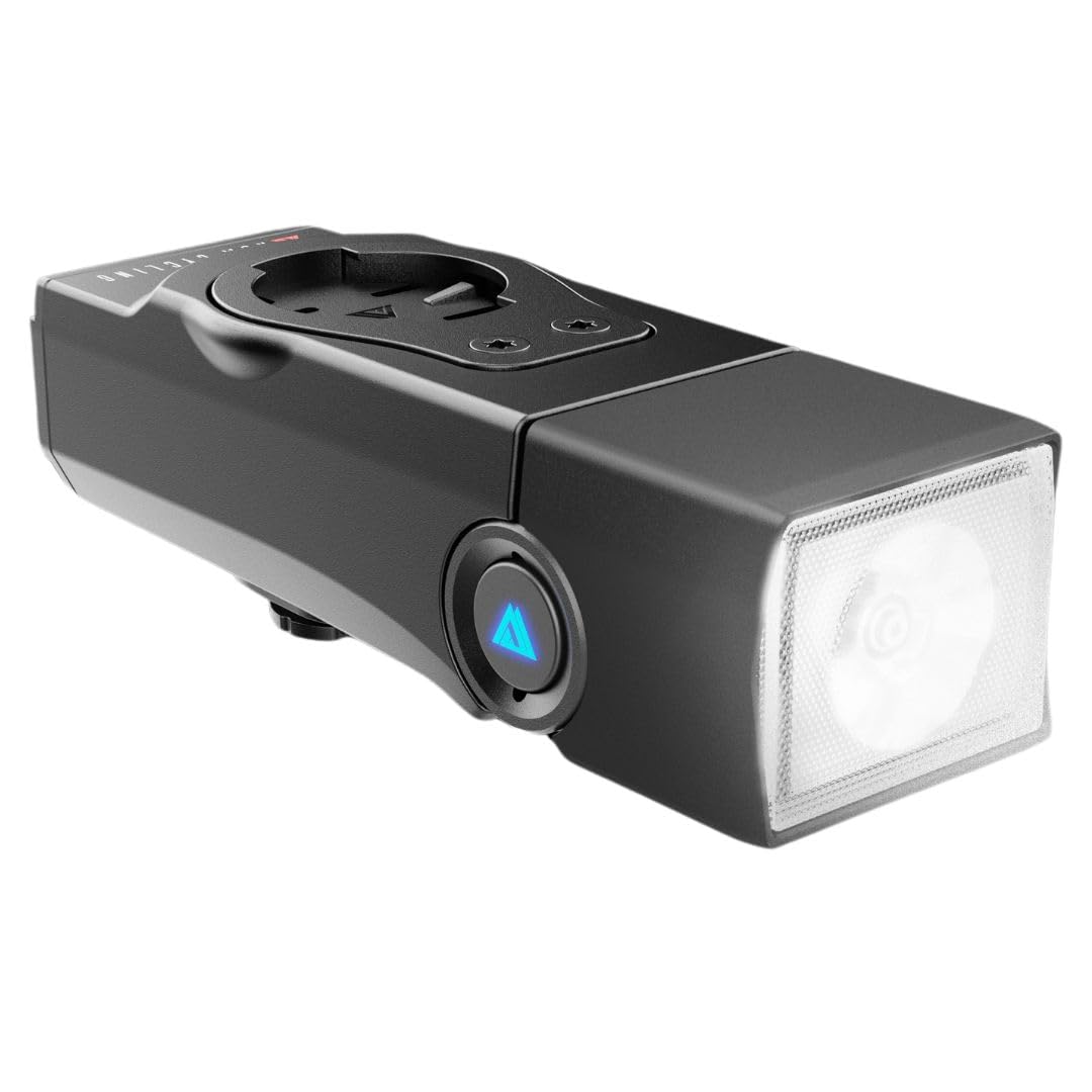 Quick Release 1000 Lumen Bike Front Light by KOM Cycling - Designed for Wahoo and Garmin Mounts with Quarter Turn - 6 Modes, Top or Bottom Mounting, 30 Degree Hinge