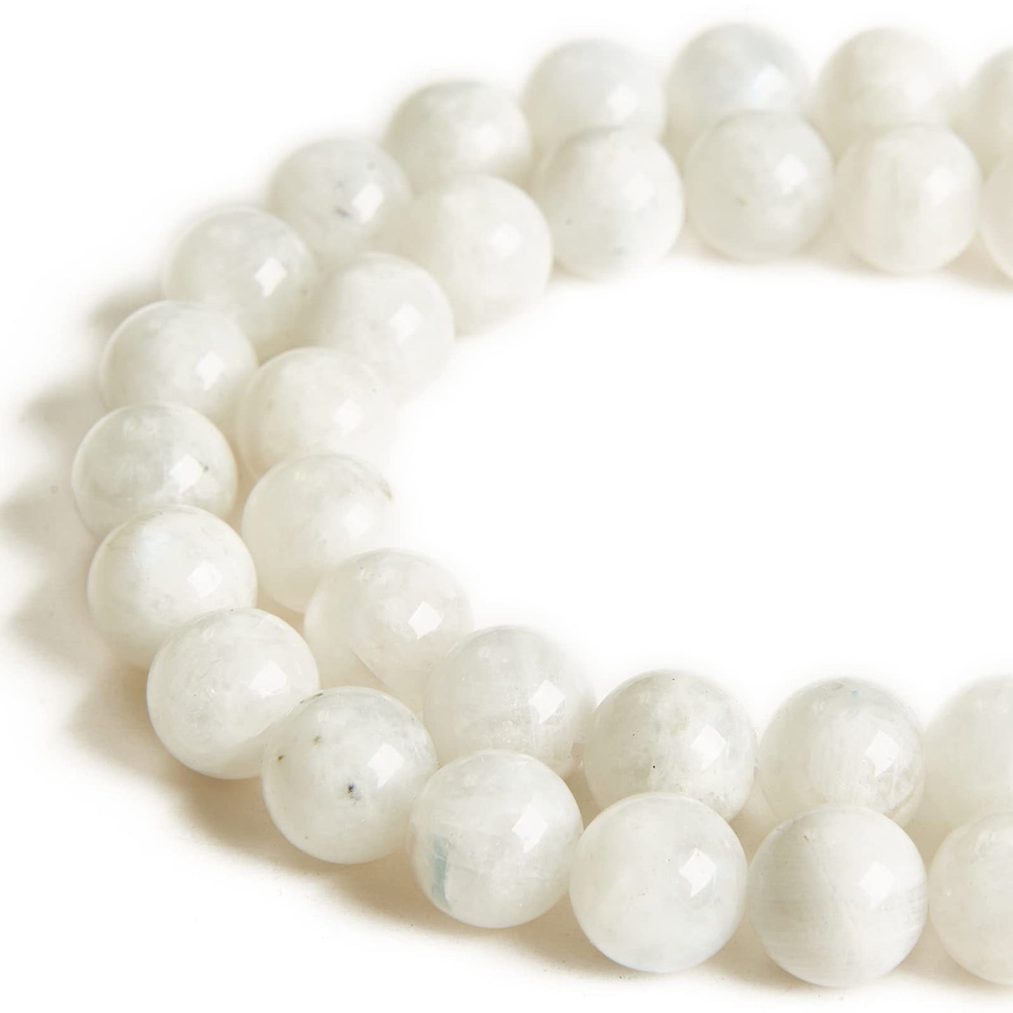 35pcs 10mm Moonstone Beads Natural Gemstone Beads Round Loose Beads for Jewelry Making