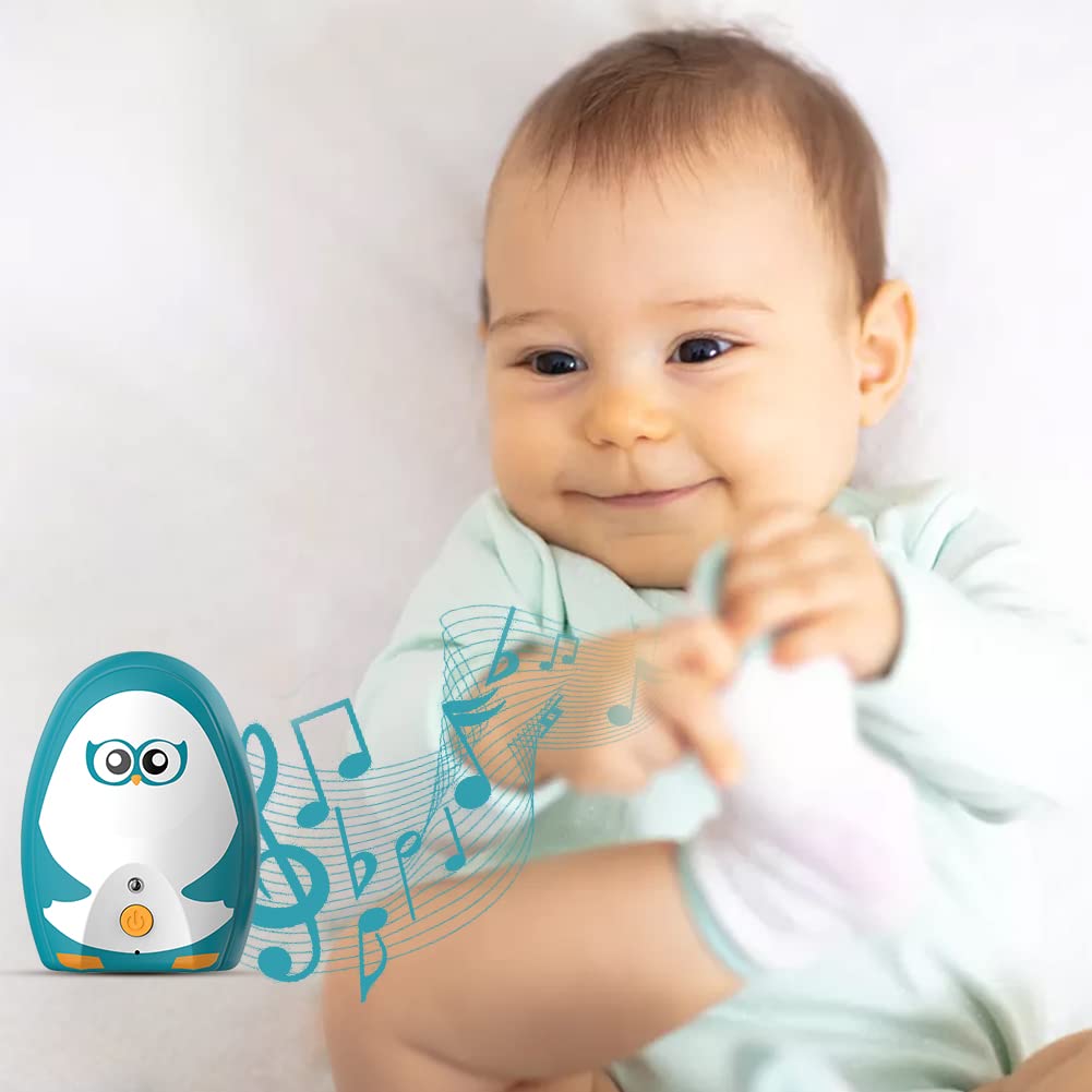 TIMEFLYS Audio Baby Monitor OL Portable, Talk Back Intercom, Long Range up to 1000 ft, Temperature Monitoring and Warning, Lullabies, Vibration, LCD Display, 2 Cables 2 Sets of Rechargeable Battery