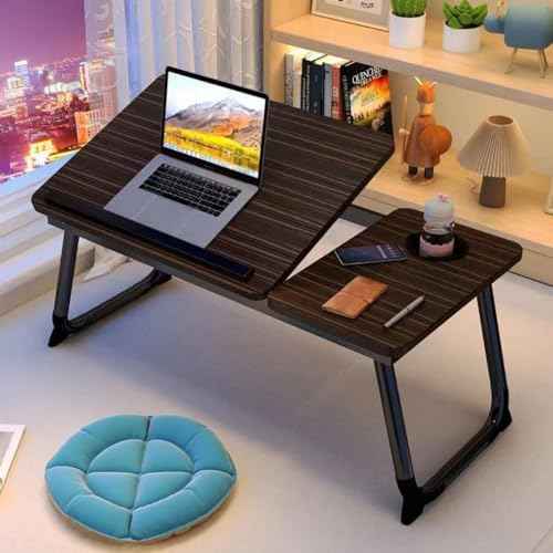 Adjustable Laptop Desk for Bed CouchÂ£Â¬Foldable Bed Table, Portable Lap Desk with Cup HolderÂ£Â¬Breakfast Tray Bed Tray tableI for Writing, Eating (Black)