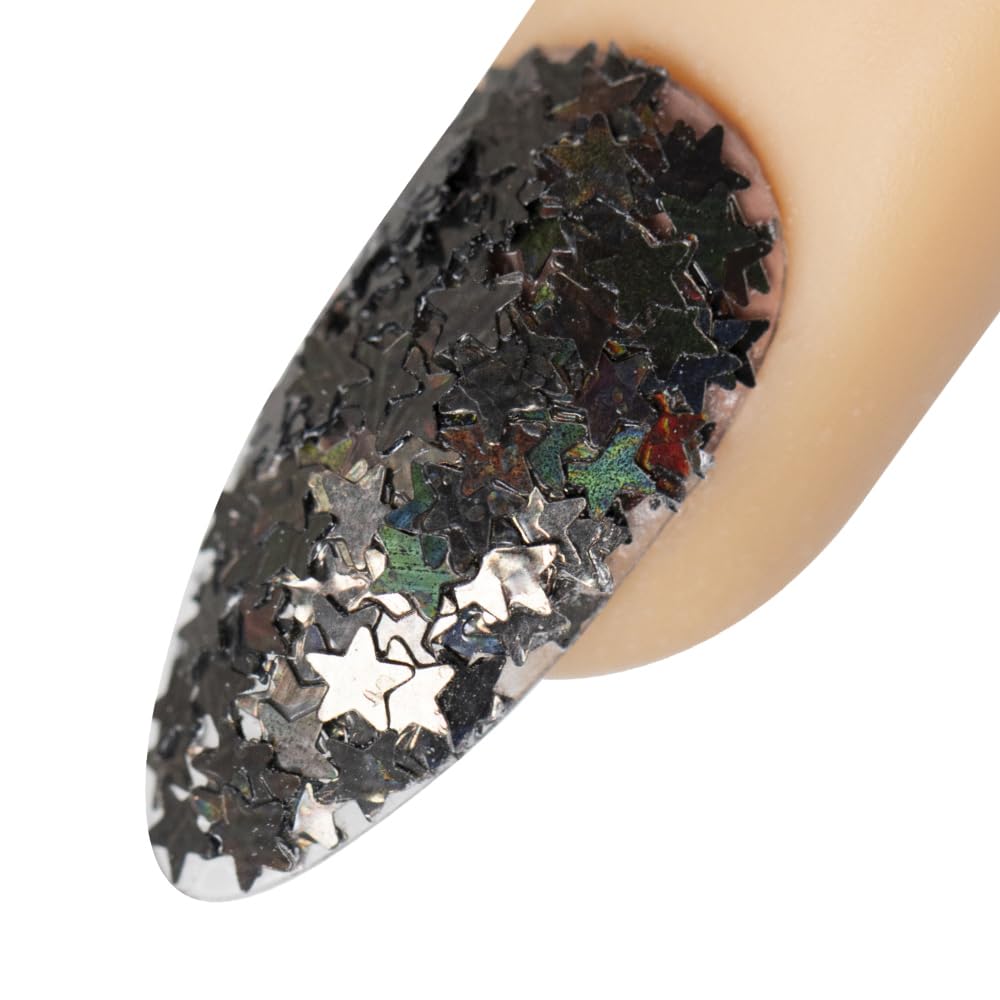 Young Nails Art Glitters - Premium Loose Nail Glitter Powder for Acrylic Nails & Gel Nails, Nail Sequins, Nail Sparkles, Nail Art Powder, Fine & Chunky Glitter, Durable, Alt Comedy, 1 oz