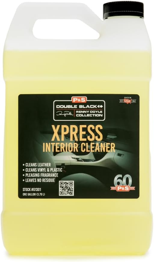 P & S PROFESSIONAL DETAIL PRODUCTS Xpress Interior Cleaner â Safe for Leather, Vinyl, Plastic & More, Removes Dirt, Grease & Oil, No Residue, Fresh Scent, No Dilution Needed - 1 Gallon