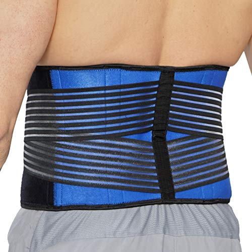 NeoTech Care Neoprene Back Brace for Optimal Support and Pain Relief - Adjustable Compression Belt for Lumbar Stability - Comfortable and Breathable Lower Back Support (Blue, Size XXL)